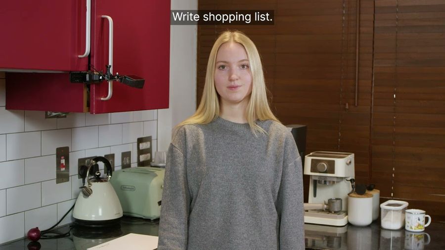A woman in a kitchen